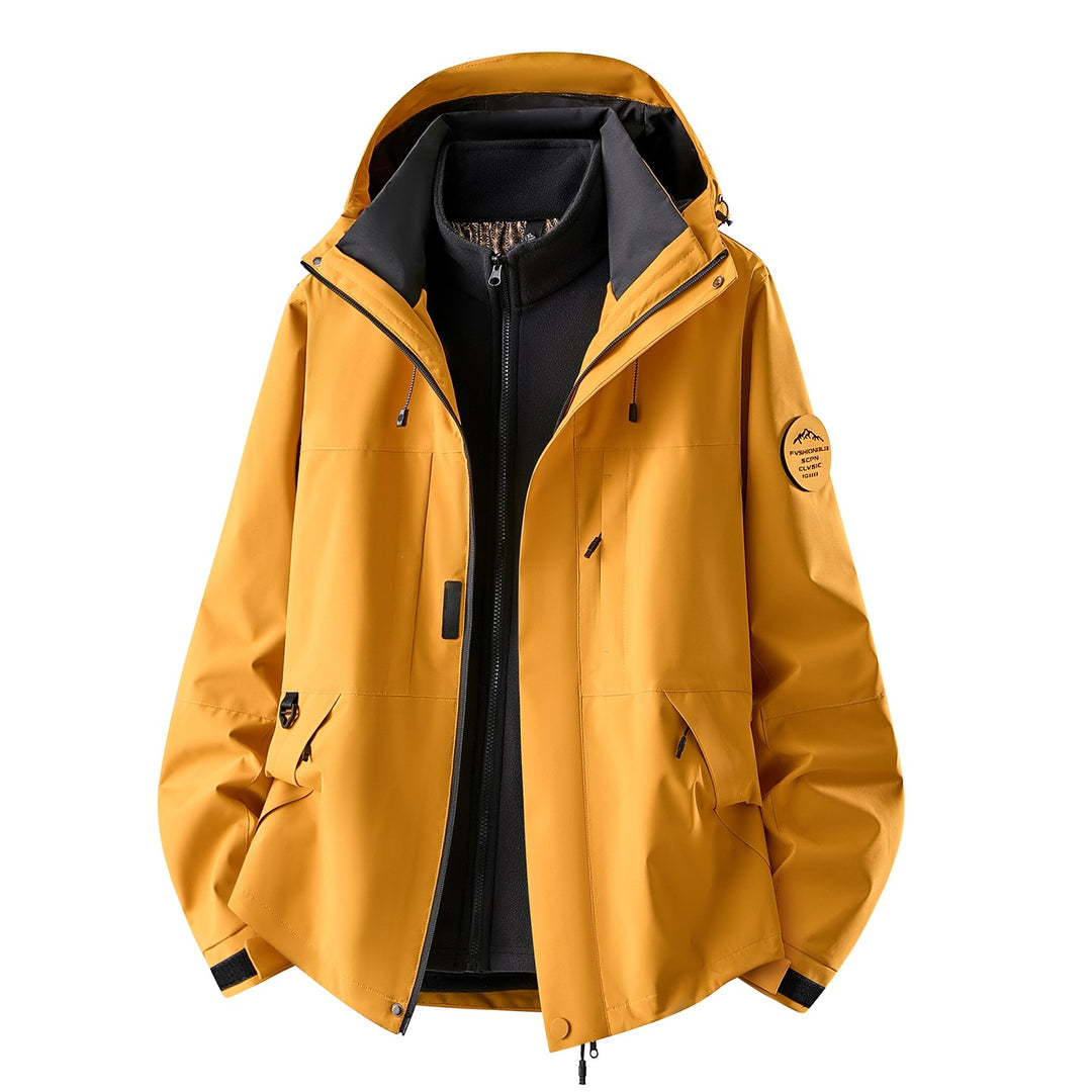 Damen Dreiteilige wasserdichte Outdoorjacke mit abnehmbarem Fleece-Innenlayer Nord Taschen