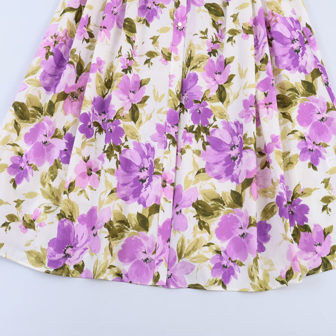 Damen Midikleid mit Hemdblusenkragen, taillenbetontem Flechtgürtel und Volantrock Nord Taschen