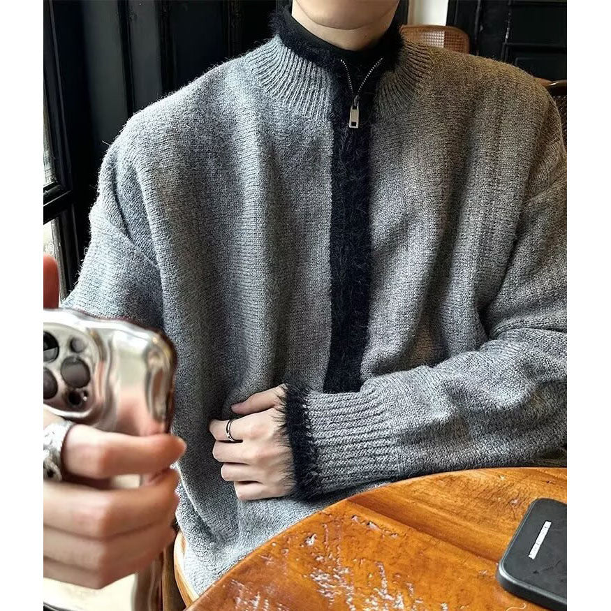 Herren Modische Strickjacke mit barthematischen Akzenten Nord Taschen