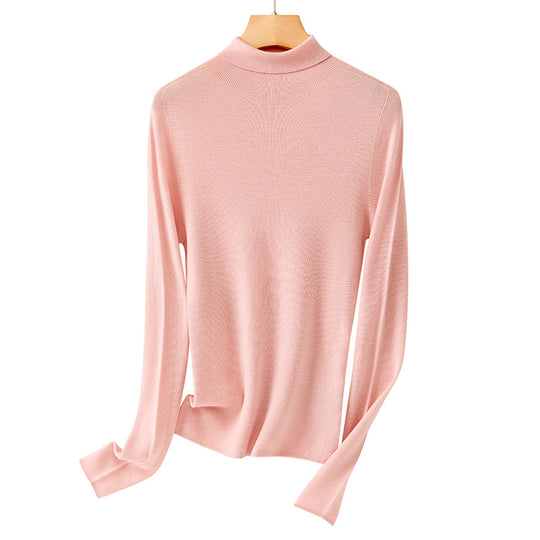 Damen Leichter Feinstrick-Rollkragenpullover mit fließender Passform Nord Taschen