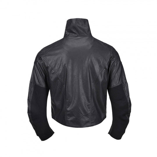 Herren Kurzjacke im Lederlook mit hohem Stehkragen, zwei schrägen Brustreißverschlüssen und Vintage‑Metalldetails Nord Taschen