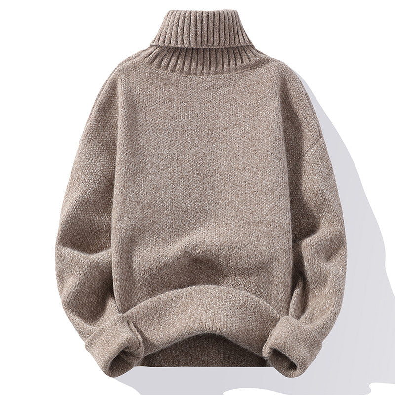 Herren Rollkragenpullover aus Bouclé-Feinstrick mit gerippten Bündchen Nord Taschen