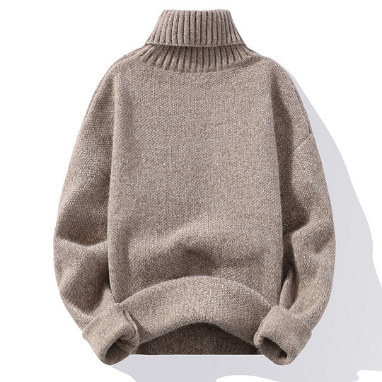 Herren Rollkragenpullover aus Bouclé-Feinstrick mit gerippten Bündchen Nord Taschen