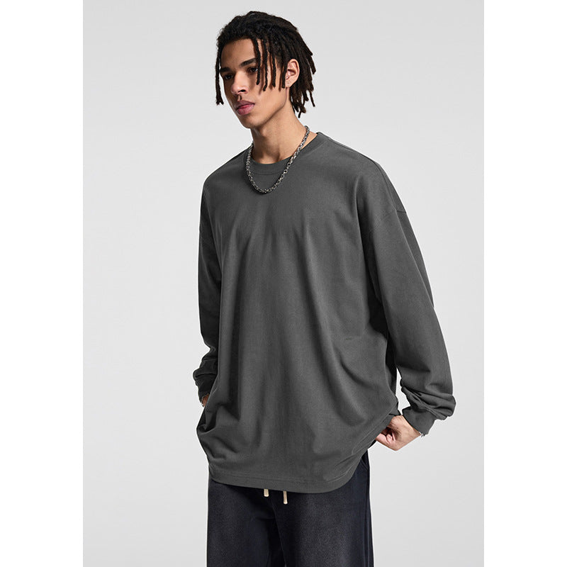 Herren Oversize-Langarmshirt mit überschnittener Schulter und Rundhalsausschnitt Nord Taschen