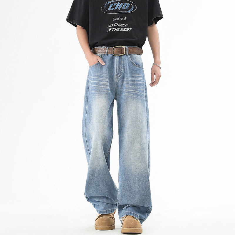 Herren Baggy-Jeans im ultralangen Palazzoschnitt mit dezenter Faltenoptik Nord Taschen