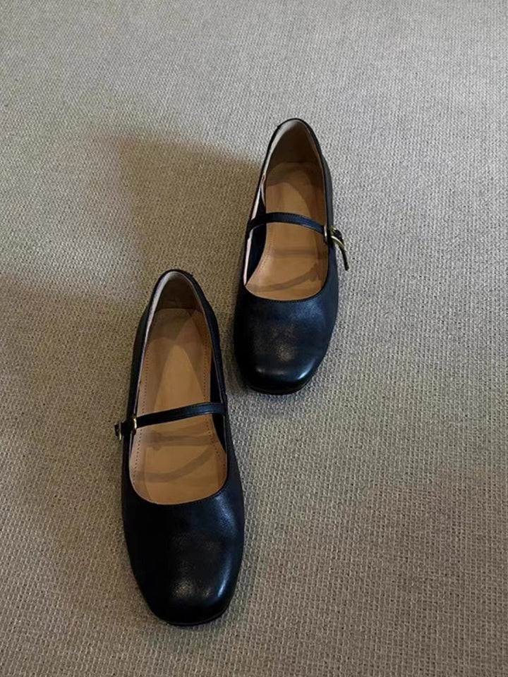 Damen elegante Mary Jane Ballerinas mit praktischer Schnallenverzierung