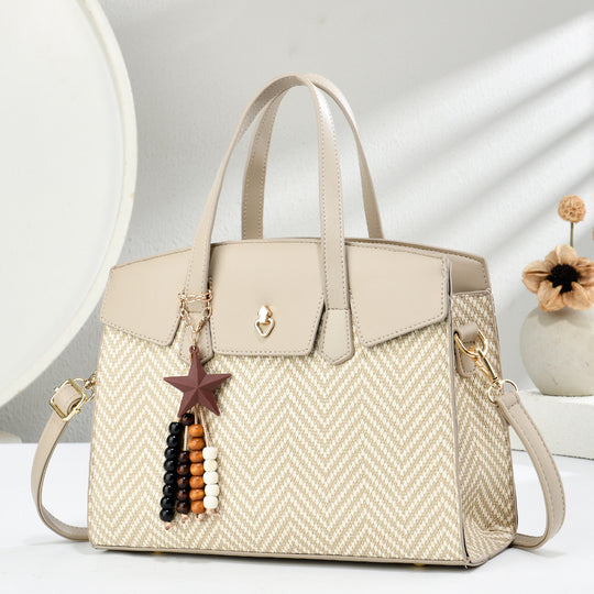 Damen Handtasche mit elegantem Chevron-Muster und abnehmbaren Schlüsselanhänger Nord Taschen