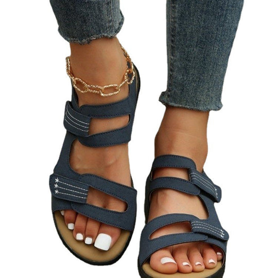 Damen Komfortable Sandalen mit verstellbaren Klettverschlüssen und anatomischem Fußbett