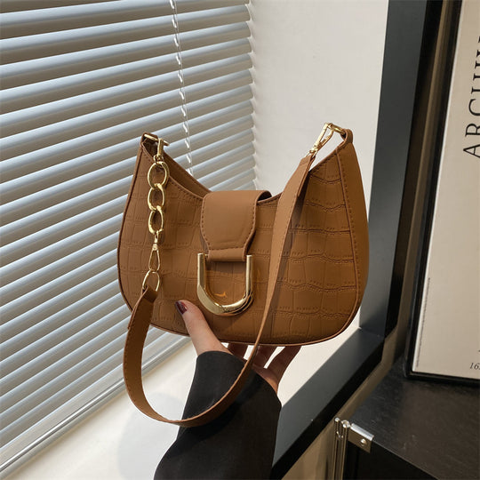 Damen Hobo-Tasche aus strukturiertem Kunstleder mit elegantem Kettenverschluss Nord Taschen