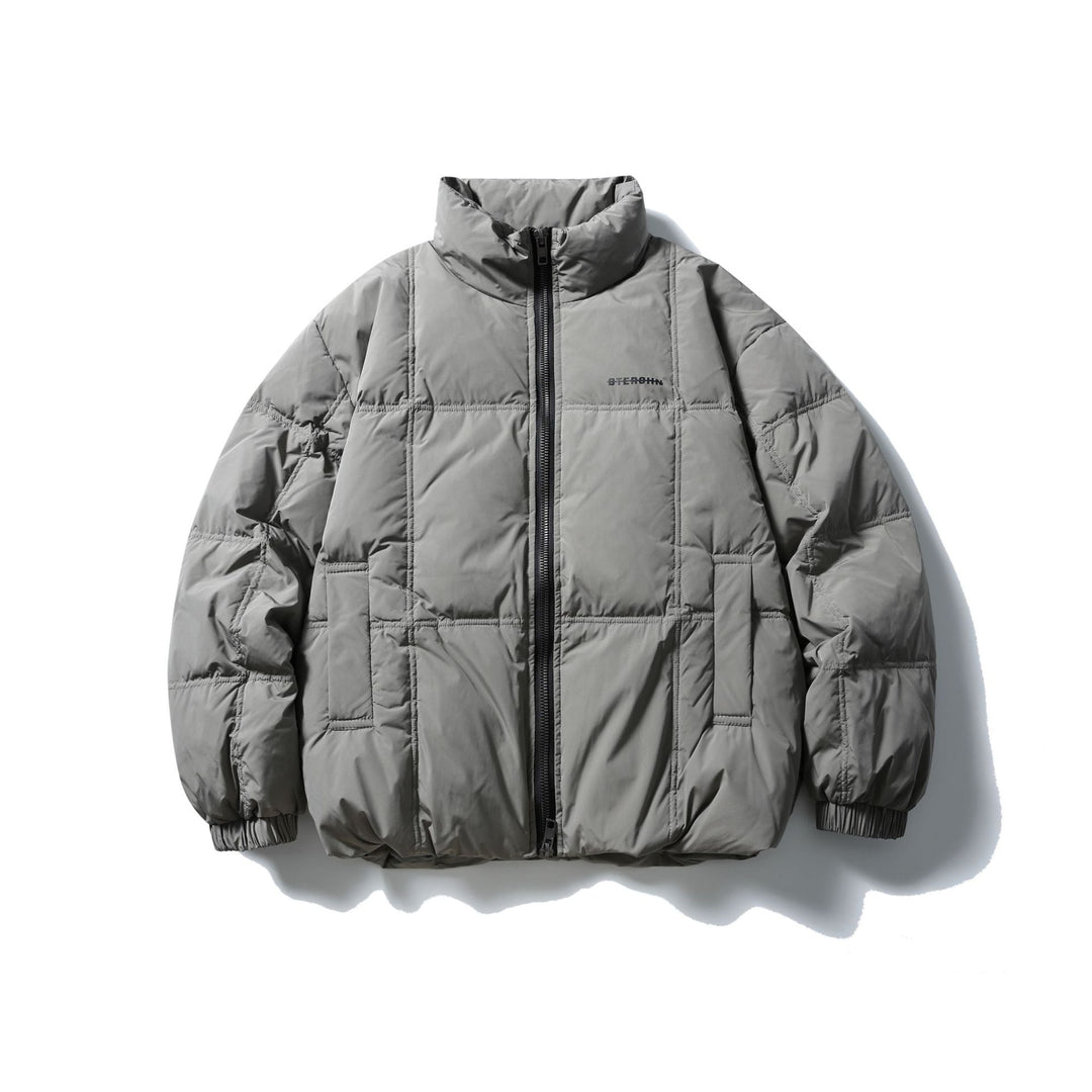 Herren Boxy-Steppjacke mit hohem Standkragen, Karo-Steppung und elastischem Saum Nord Taschen