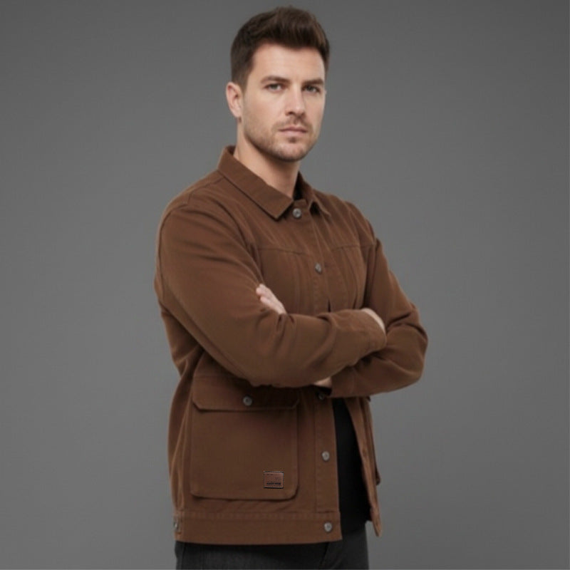 Herren Canvas-Utility Overshirt mit großen Pattentaschen und entspanntem Schnitt Nord Taschen