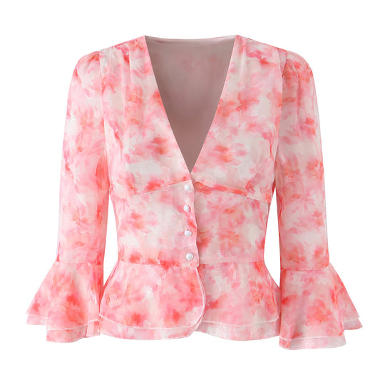 Damen Chiffon‑Bluse Nord Taschen