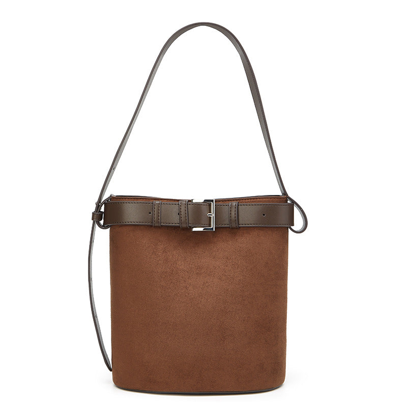 Damen Hobo-Tasche mit luxuriösem Wildlederüberzug und elegantem Gürtelakzent Nord Taschen