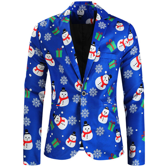 Damen Weihnachtliches Slim-Fit-Sakko mit Allover Rentier- und Tannenbaum-Print Nord Taschen