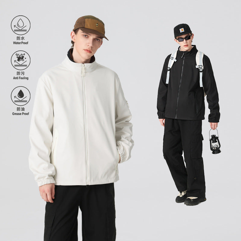 Unisex Leichte Softshell-Jacke mit Stehkragen, durchgehendem Reißverschluss und Ärmeltasche Nord Taschen