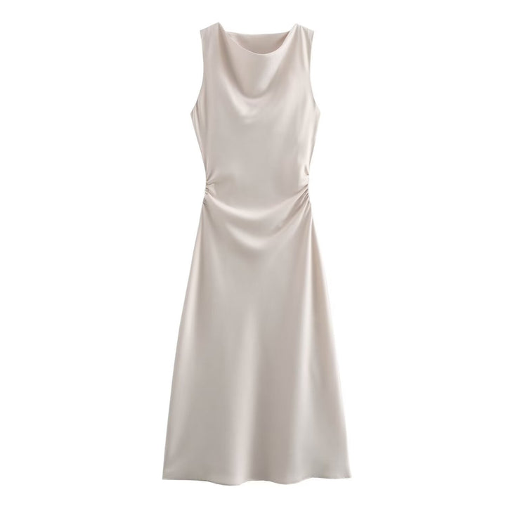 Damen elegantes Sommerkleid mit fließendem Schnitt und charmanten Rüschendetails