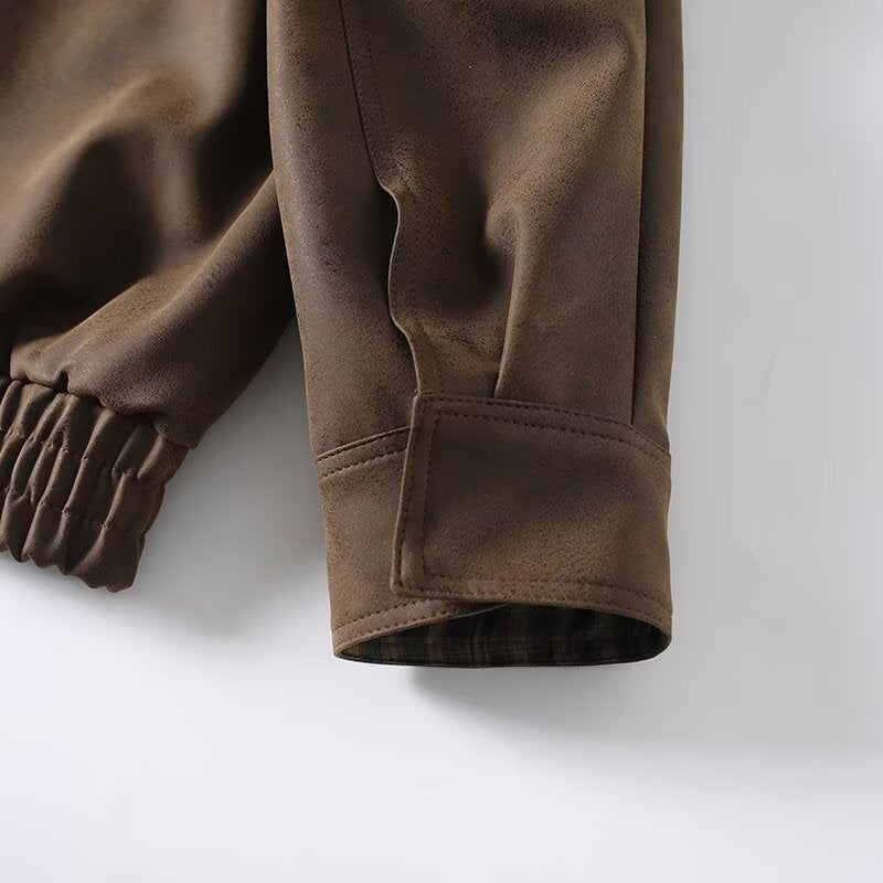 Herren Oversize Fieldjacke aus Veloursoptik mit hohem Kragen, Pattentaschen und elastischem Saum Nord Taschen