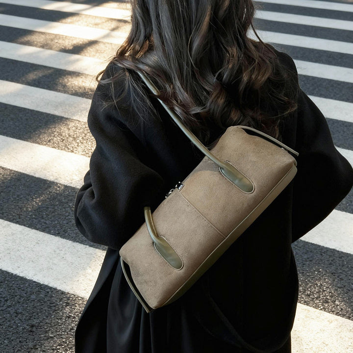 Damen praktische Veloursleder Handtasche Nord Taschen