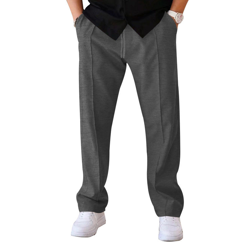 Herren elegante Freizeithose mit geradem Schnitt und klassischen Falten