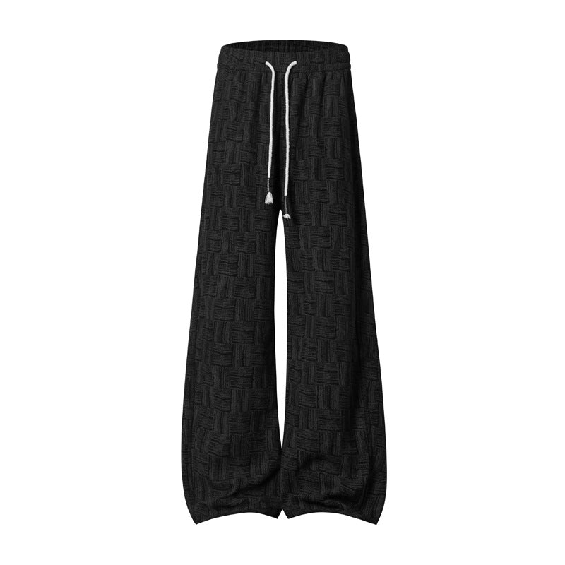Damen Weite Palazzo-Jogginghose mit Strukturstrick, Tunnelzug & Ballonbein Nord Taschen