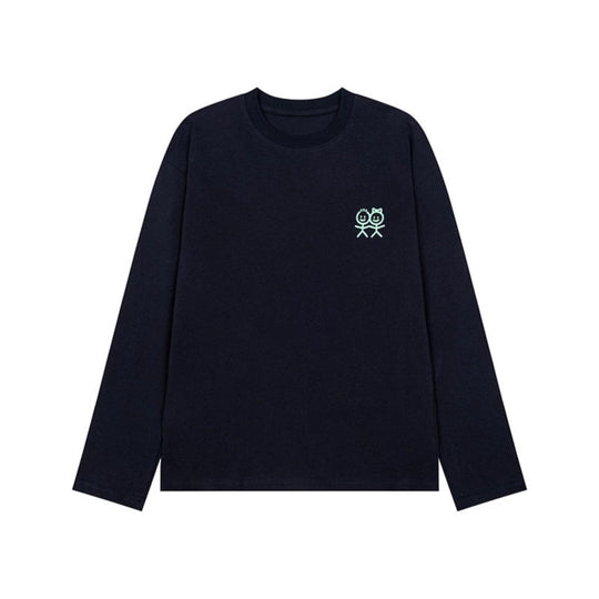 Unisex Langarm-Baumwollshirt mit minimalistischer Freundschafts-Stickerei Nord Taschen
