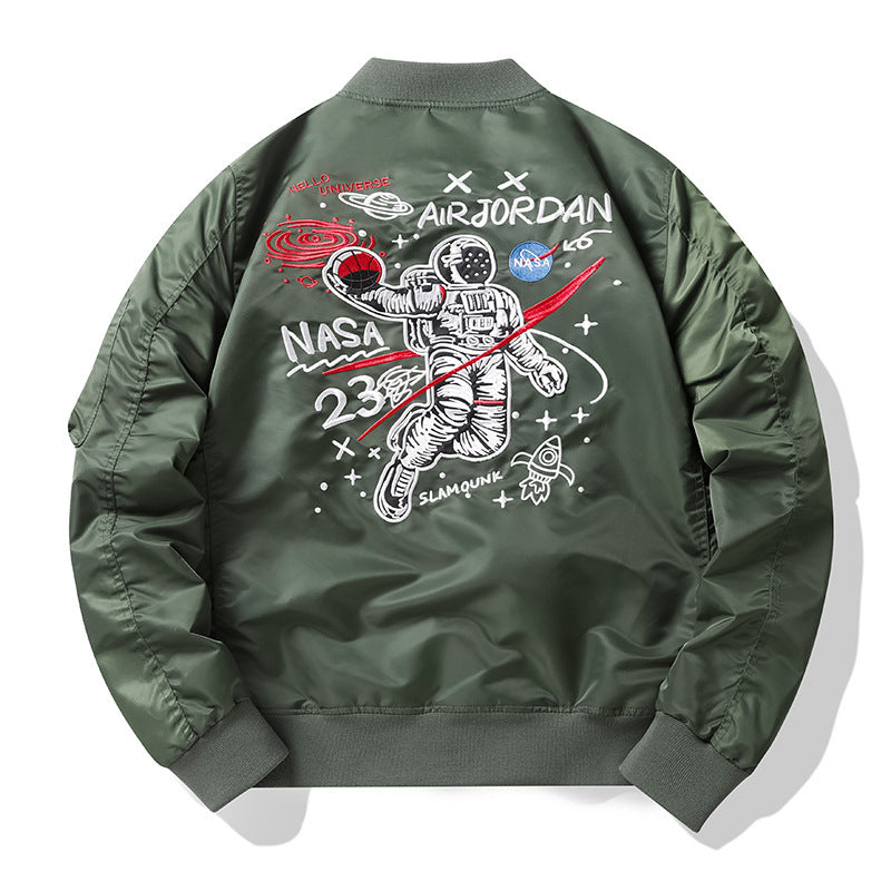 Herren Pilotenbomberjacke im Fliegerstil mit Abzeichenpatch und Ärmeltasche Nord Taschen