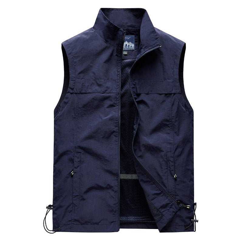 Herren  leichte winddichte Outdoorweste mit Reißverschlusstaschen und atmungsaktivem Mesh-Futter Nord Taschen