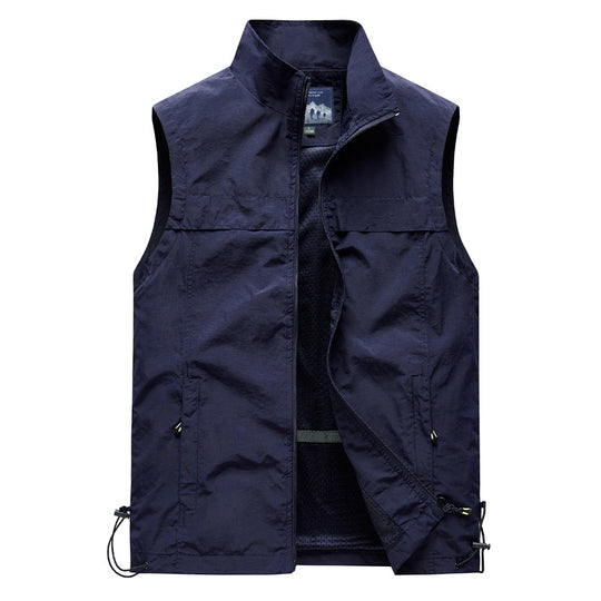 Herren  leichte winddichte Outdoorweste mit Reißverschlusstaschen und atmungsaktivem Mesh-Futter Nord Taschen