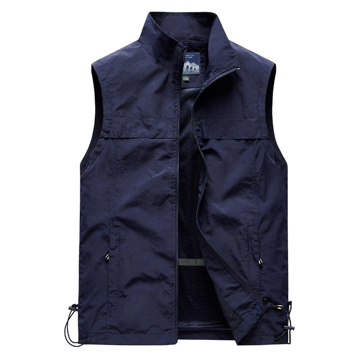 Herren  leichte winddichte Outdoorweste mit Reißverschlusstaschen und atmungsaktivem Mesh-Futter Nord Taschen