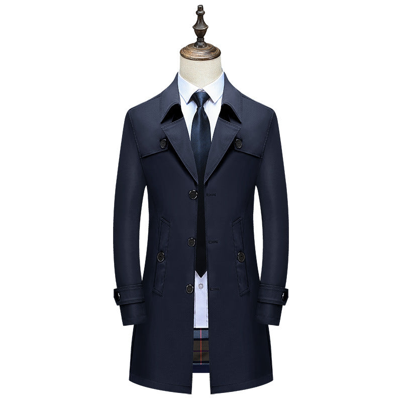 Herren Eleganter Slim-Fit Trenchcoat mit klassischer Knopfleiste und verstellbaren Manschetten Nord Taschen