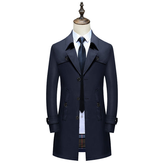 Herren Eleganter Slim-Fit Trenchcoat mit klassischer Knopfleiste und verstellbaren Manschetten Nord Taschen