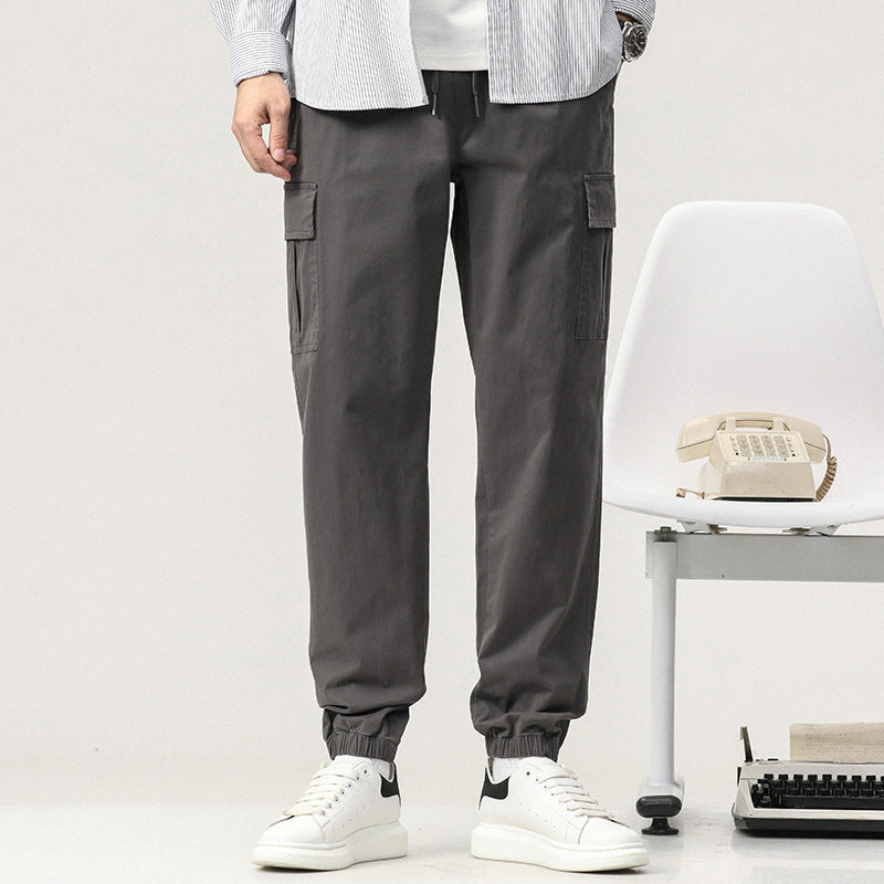 Herren Tapered Cargo-Joggerhose mit Tunnelzugbund, Klappentaschen und elastischem Knöchelabschluss Nord Taschen