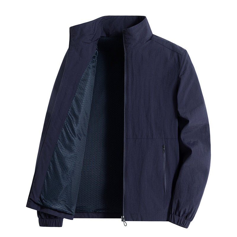 Herren ultraleichte atmungsaktive Freizeitjacke mit Mesh-Innenfutter Stehkragen und Reißverschlusstaschen Nord Taschen
