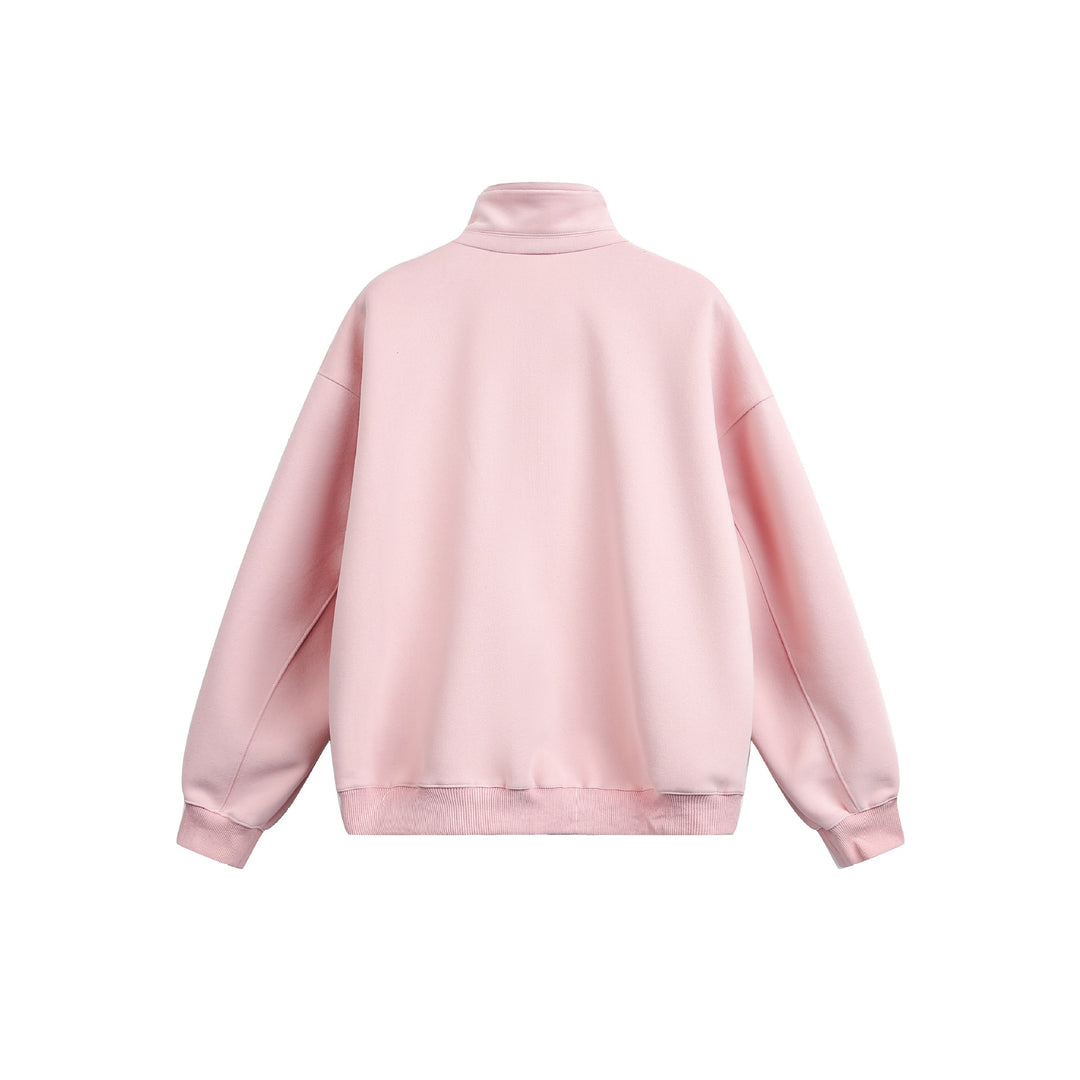 Damen Oversize Sweatshirt mit halbem Reißverschluss und Stehkragen Nord Taschen