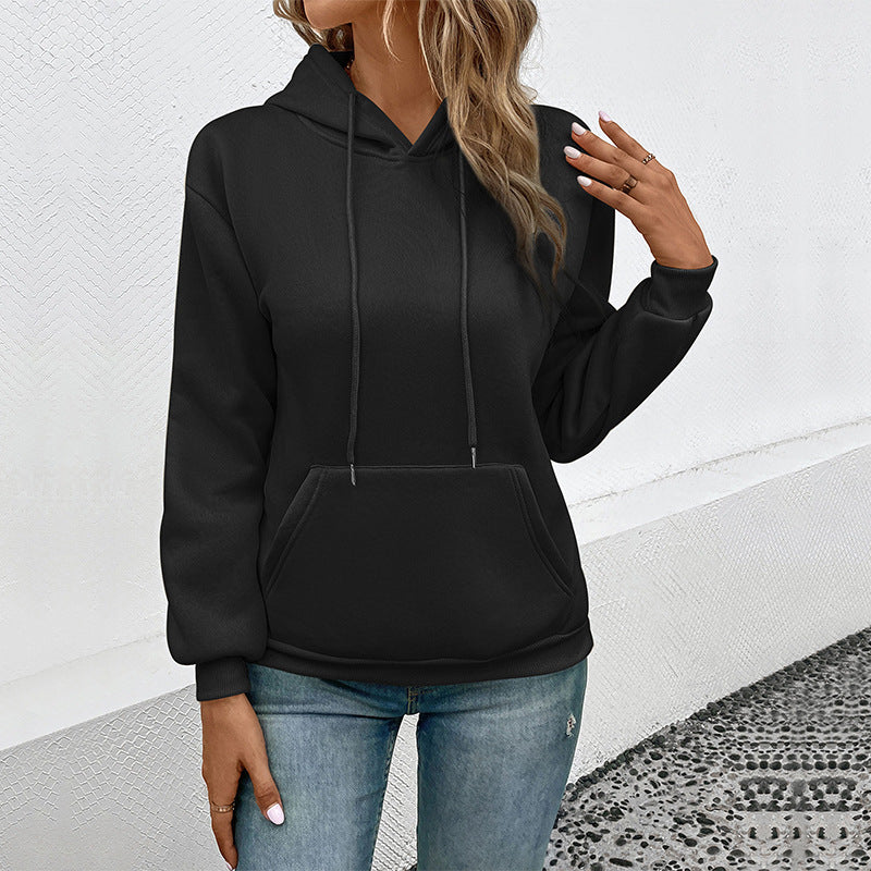 Damen Klassischer Kapuzenpullover mit Kängurutasche und schmaler Bündchenpassform Nord Taschen