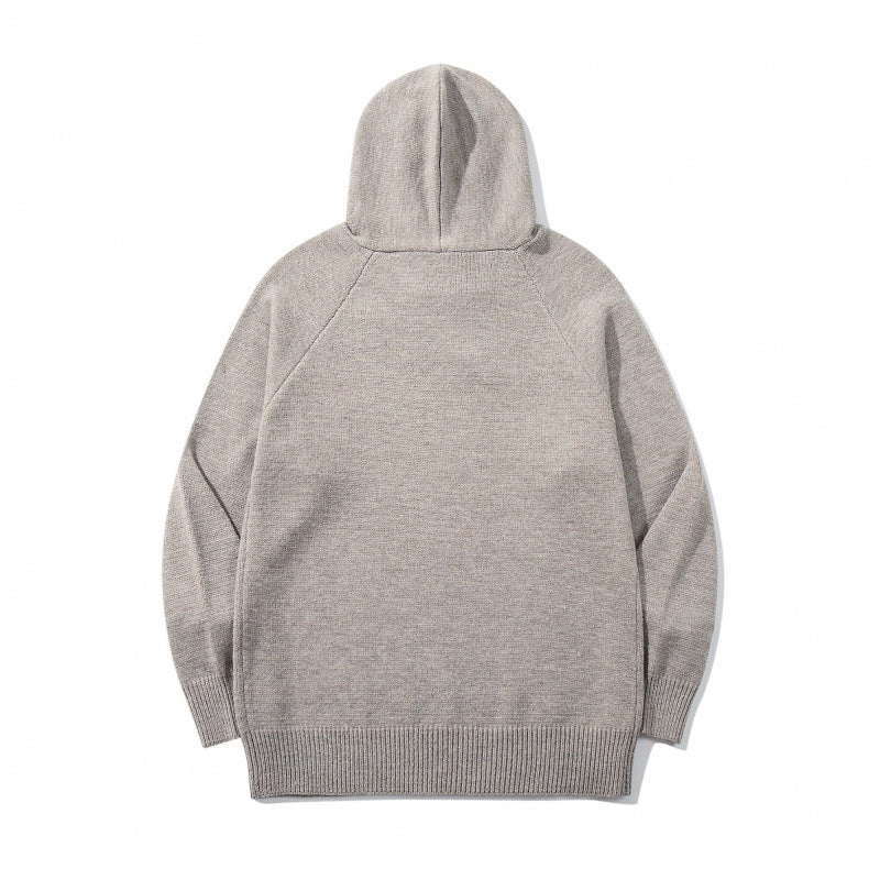 Unisex Oversize Strickkapuzenpullover mit Raglanärmeln und Rippbündchen Nord Taschen