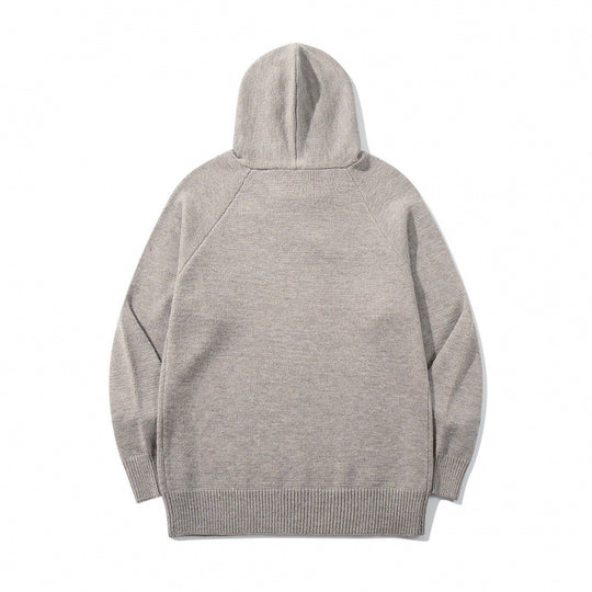 Unisex Oversize Strickkapuzenpullover mit Raglanärmeln und Rippbündchen Nord Taschen