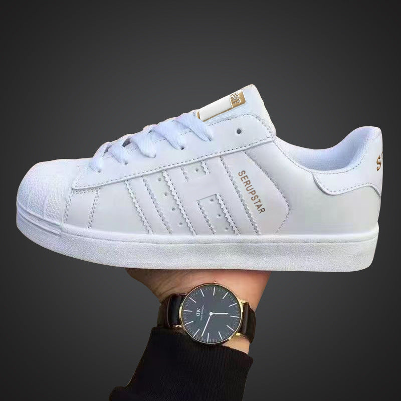 Damen Sportliche Freizeit Sneakers mit Lederoberfläche und rutschfester Sohle - Arvani