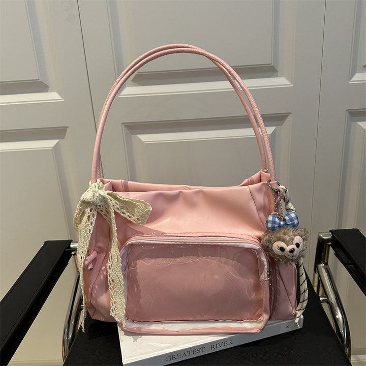Damen modische Handtasche mit transparentem Fach Nord Taschen