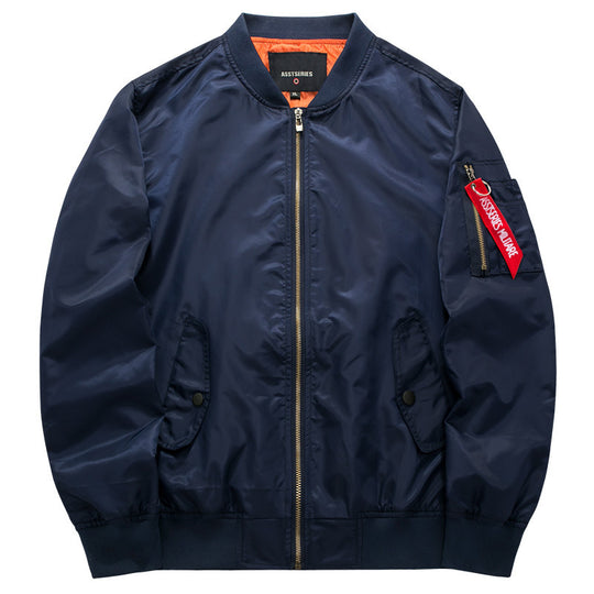 Herren Nylon-Bomberjacke im Pilotenstil mit wattierter Thermofütterung und Ärmeltasche Nord Taschen
