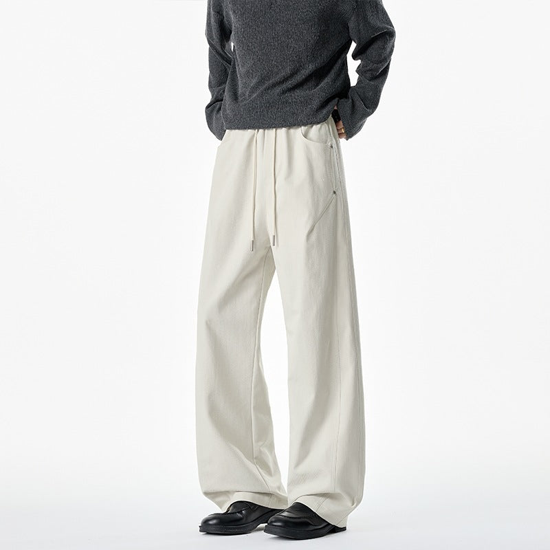 Damen Weit geschnittene Loungehose mit Kordelzug, hoher Taille und tiefen Eingrifftaschen Nord Taschen