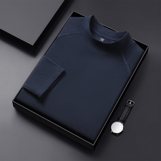 Herren Premium-Mockneck-Pullover aus feinem Woll-Mix mit Raglanärmeln Nord Taschen