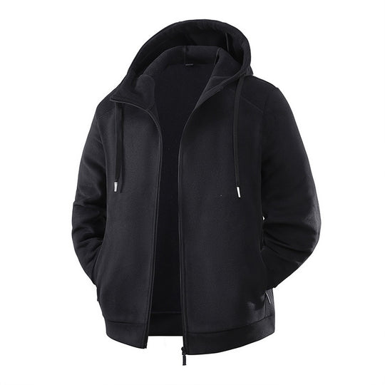 Herren Fleece-Softshell Hybridkapuzenjacke mit Teddy-Innenfutter & verstellbarer Kapuze Nord Taschen
