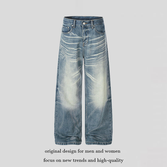 Damen weite High‑Waist Culotte-Jeans mit Used-Effekt Nord Taschen