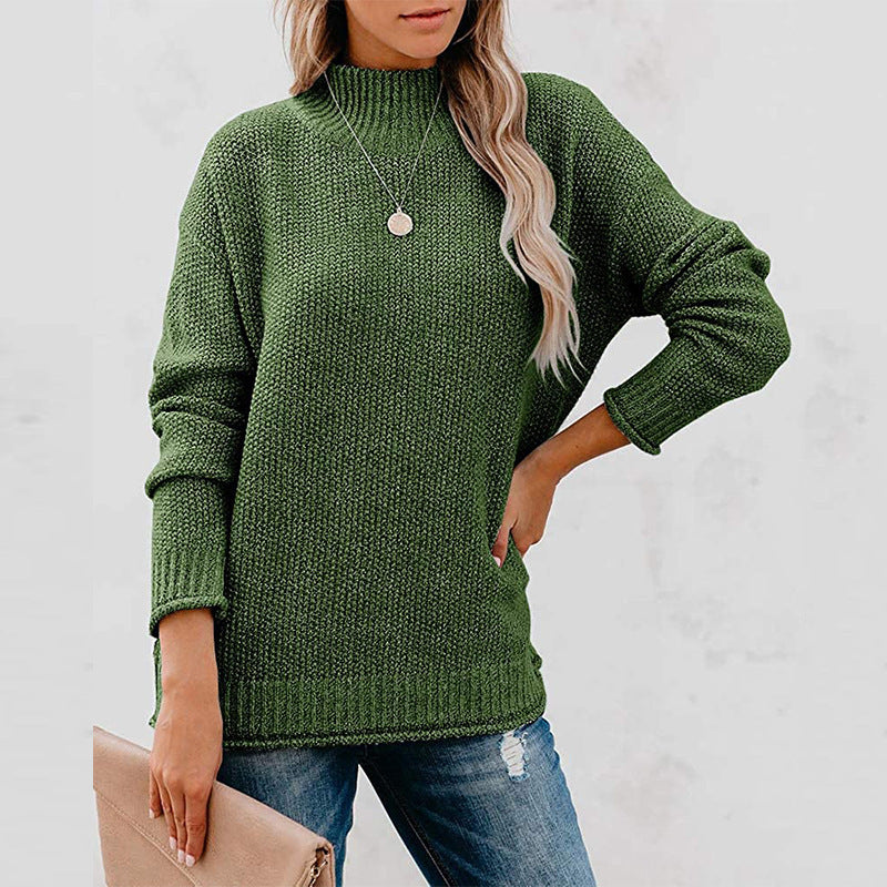 Damen Oversize Strickpullover mit hohem Rollkragen und strukturierter Maschenoptik Drune