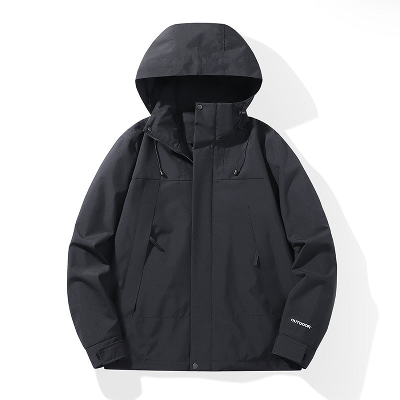 Herren Wetterfester Shell-Parka mit verstellbarer Kapuze und verdeckten Reißverschlüssen Nord Taschen