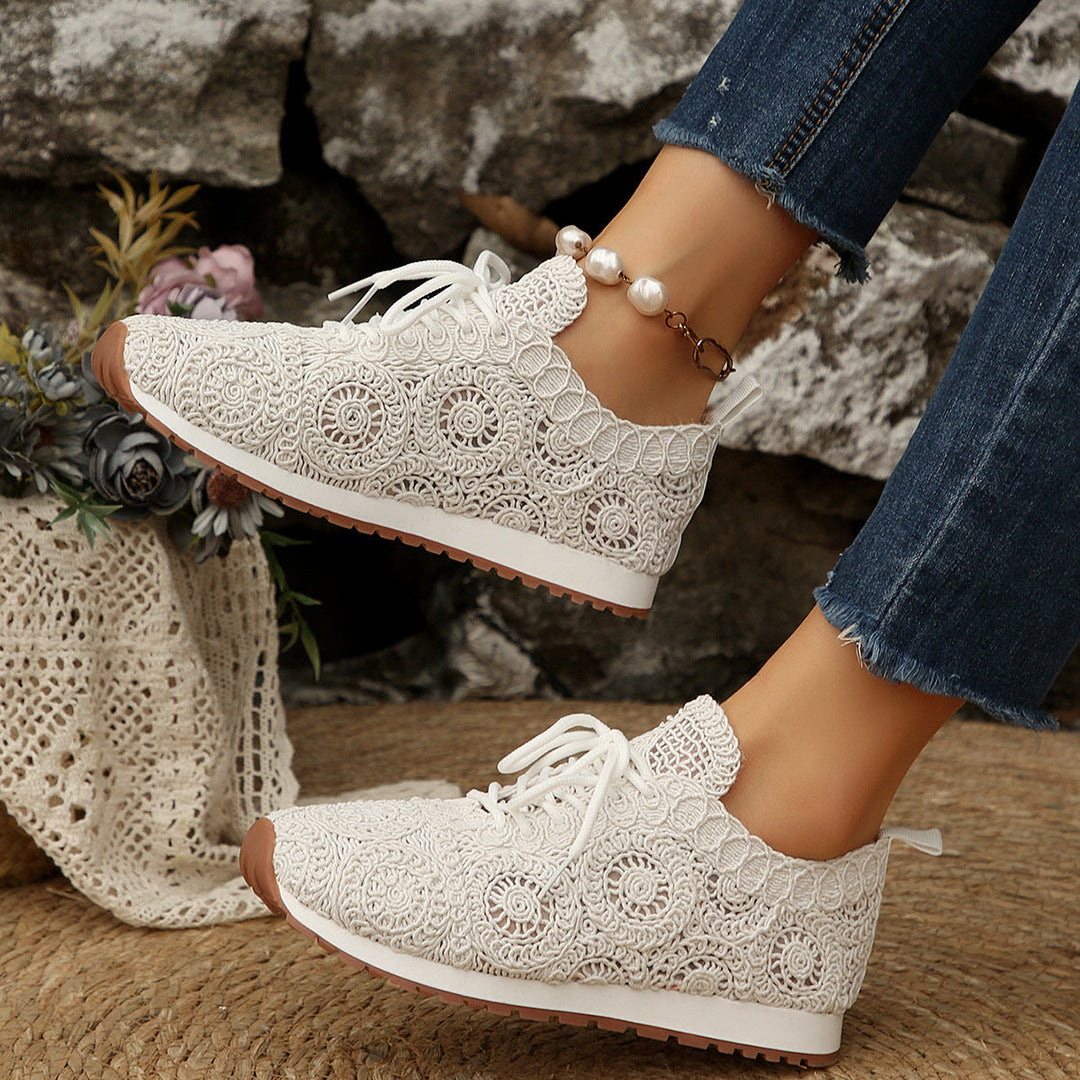 Damen Sneakers mit filigranem Häkeldesign und bequemem Fußbett - Vittorelli