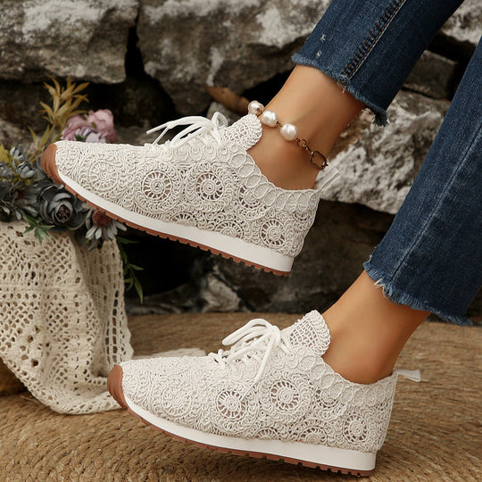 Damen Sneakers mit filigranem Häkeldesign und bequemem Fußbett - Vittorelli
