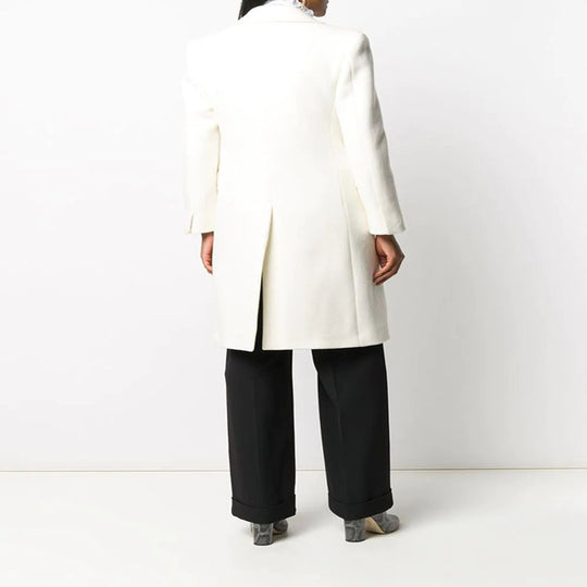Damen Clean-Cut Longmantel mit überschnittenem Revers und klarer Tailoring‑Silhouette Nord Taschen