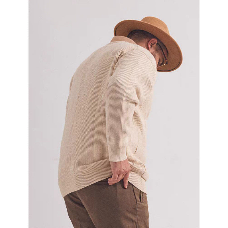 Unisex Oversized Boxy-Strickjacke mit verdecktem Reißverschluss und breiter Rippenstruktur Nord Taschen